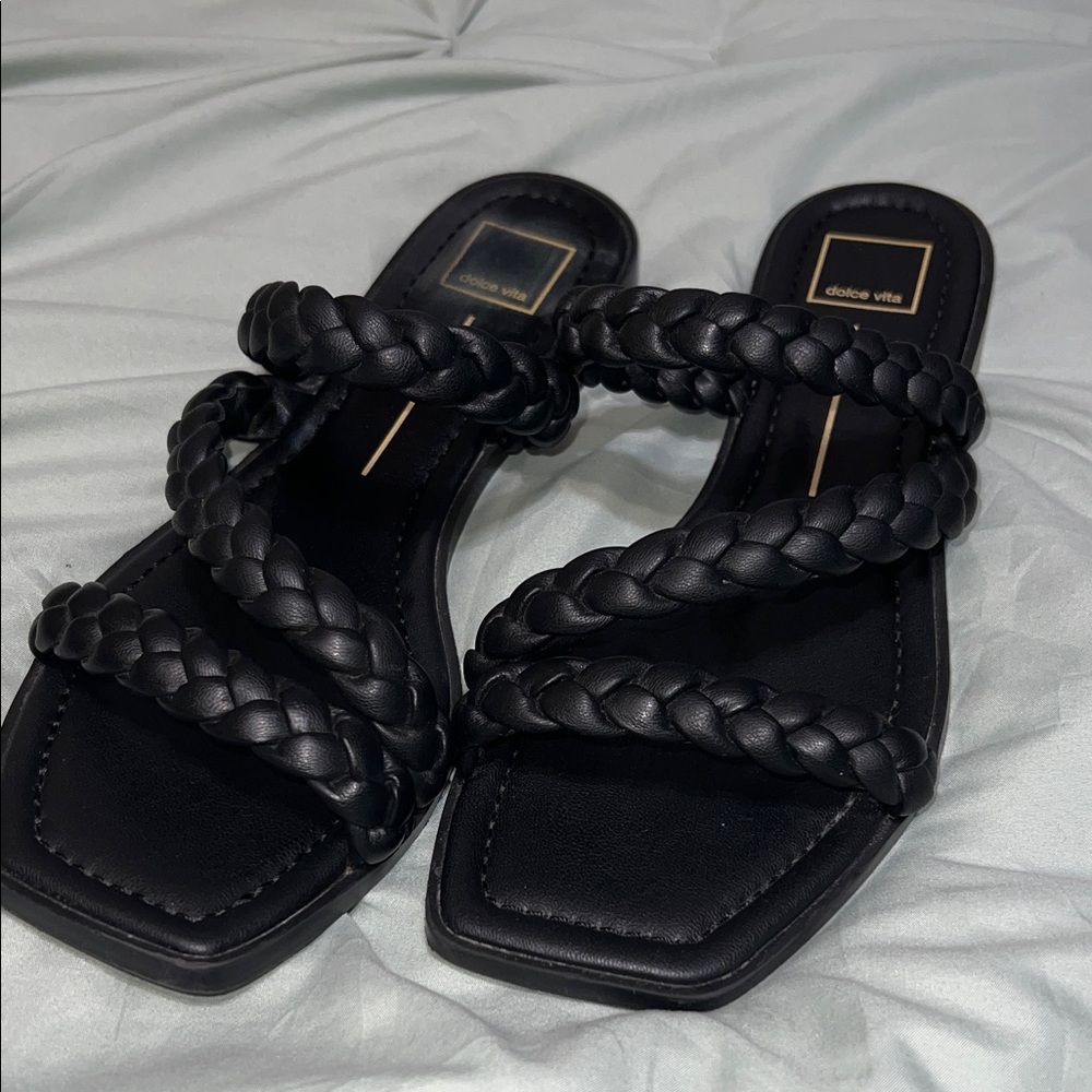 Dolce Vita Black Braided Sandals
